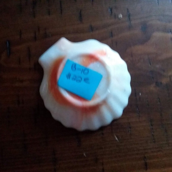 Vintage Akro Agate  Seashell Shape  Dish ￼Orange Ombre Ashtray, Jewelry Holder - Picture 5 of 5